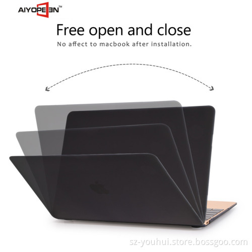 Hot sales and New arrival PC slim smart cover case durable laptop Transparent color case For Macbook retina12.1inch